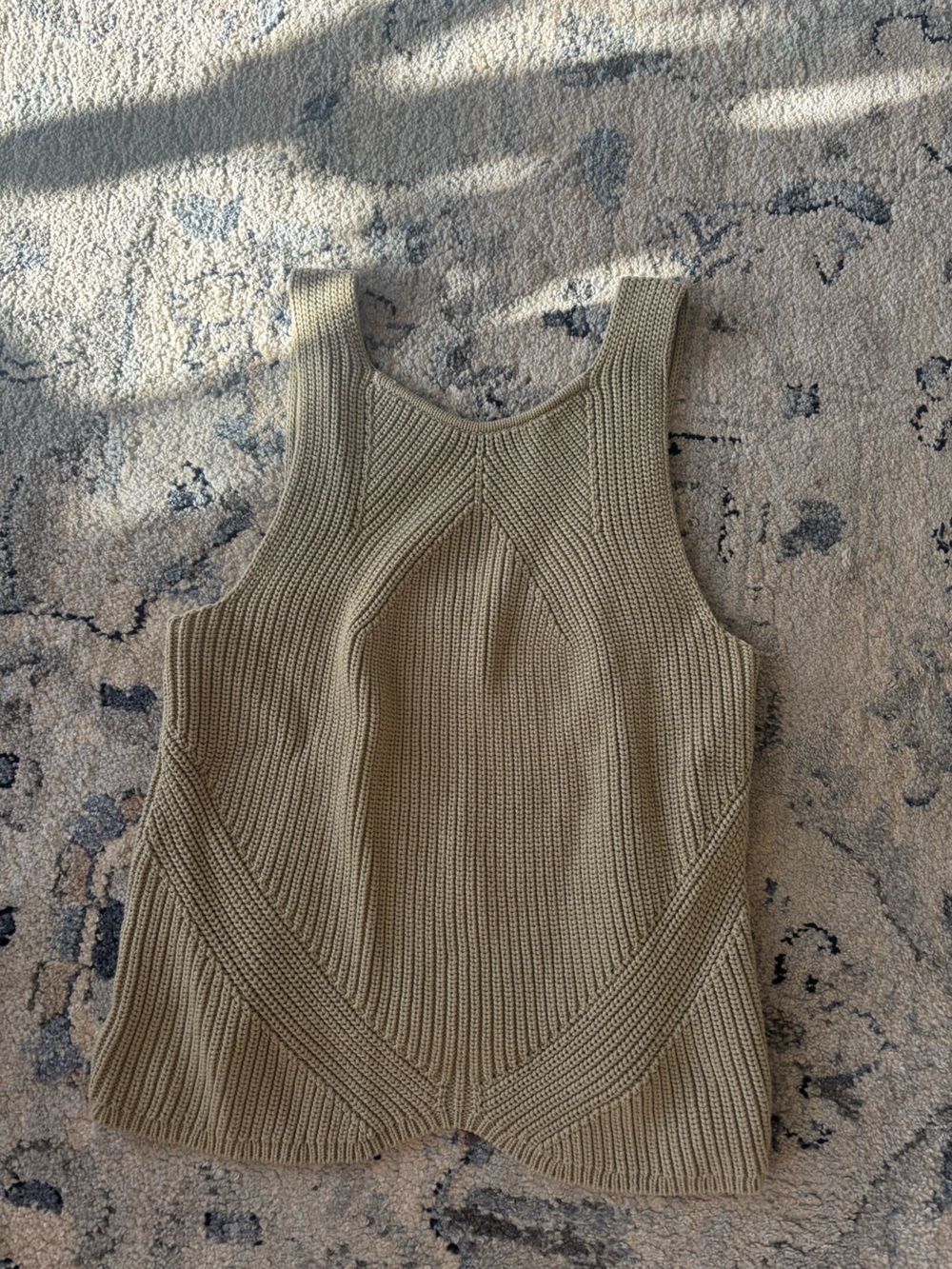 Express Olive V-Neck Knit Tank Sweater